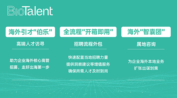 猎头公司利来国际(中国)国际的海外分支团队BioTalent专注于生命健康领域的人才服务